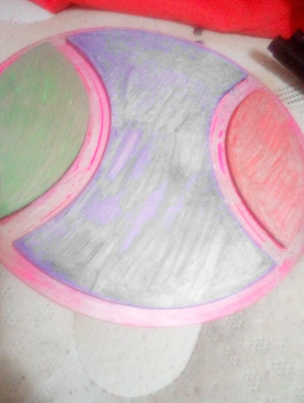 SHEIN Pink Rim Multicolor Round Trivet